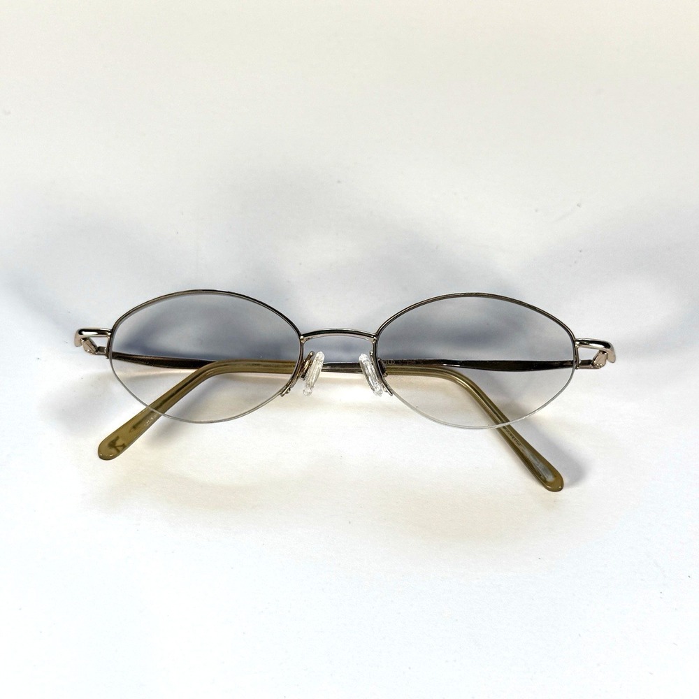 Lauren Hutton L087 Eyeglasses Frame Only 48-18-135 Gold Metal Oval Womens‎